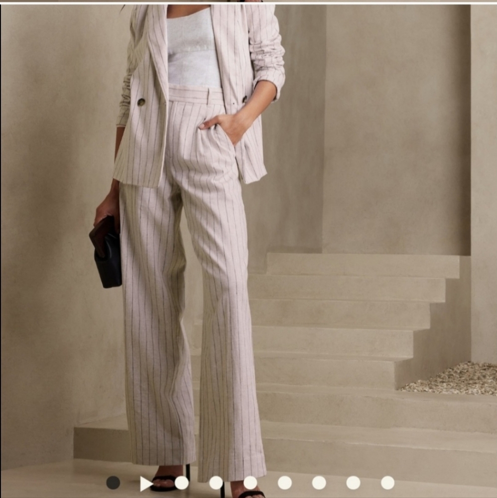 Banana Republic pinstripe linen pants, size 14